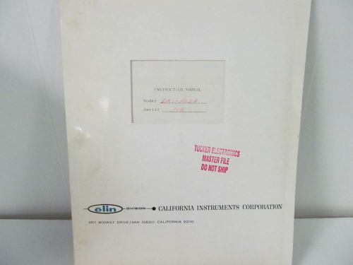 Elin Division DK1-102R Oscillator Instruction Manual w/schematics