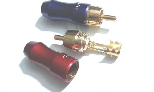 4 RCA Plug Audio Cable Male Connector 24K Adapter Connector soldering