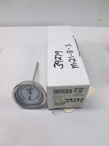 New wika ti.30 bimetal thermometer 0-140f 1/2 in npt temperature gauge d404310 for sale