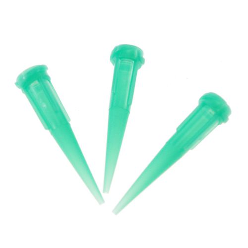 100/pk Plastic Dispenser Needle Green Tapered Tip 1.14 mm(OD) 0.84 mm(ID)