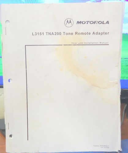 Motorola L3151 TNA200 Tone Remote Adapter User/Instruction Manual