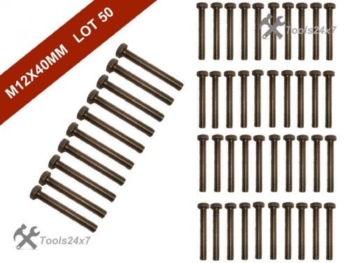 50 pcs m12x40mm a2 stainless fully threaded bolt screw hexagon hex head hq for sale