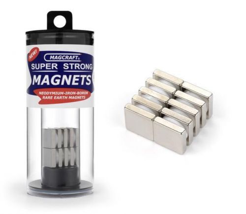 Magcraft 911 1/2&#034;x1/2&#034;x1/8&#034; Rare Earth Block Magnets (10)