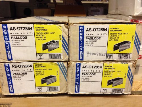 Stanley All Specs 15/16&#034; Staples , 1&#034; Long , Fits Paslode, 4 Boxes Of 5k