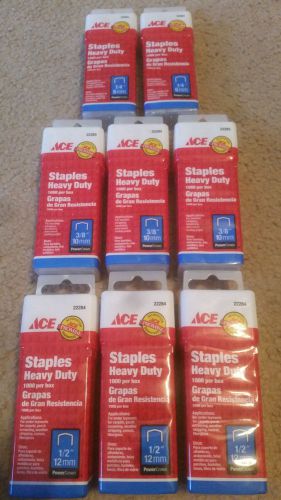 8000 ace heavy duty staples 1/4&#034; (6 mm) 3/8&#034; (10 mm) 1/2&#034; (12 mm) power crown for sale