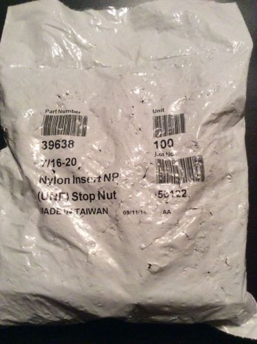Lot of 100, 7/16-20 nylon insert np stop nut 39638 for sale