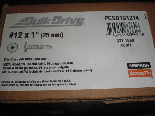 Quikdrive pcsd1s1214 #12 x 1&#034; metal roofing-to-steel (1500) for sale