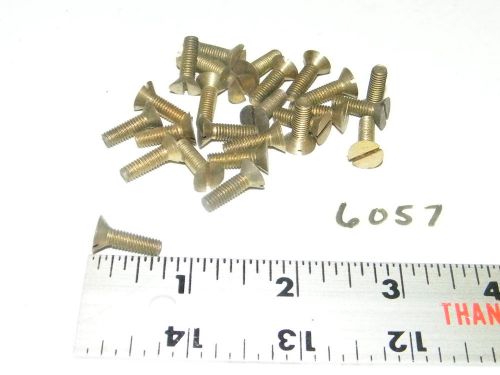 10-32 x 5/8 slotted flat head solid brass machine screws vintage qty 25 for sale