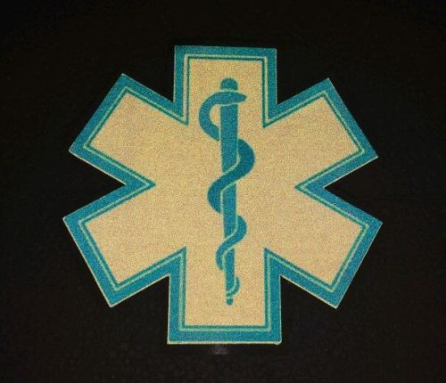 Reflective Star of Life sticker decal for Helmet Silver 4&#034;