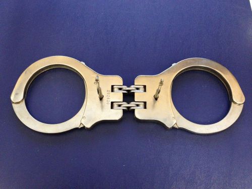 PEERLESS Model 801 Nickel  Chain Link Handcuffs + 2 Keys