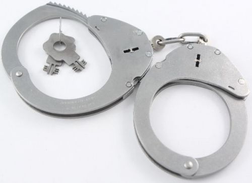 Clejuso Police Handcuffs Model 9 Restricted Prison Restraints Bondage Cuffs New!
