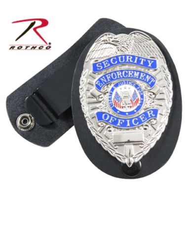 New Deluxe Leather Clip-On Police Badge Holder By Rothco