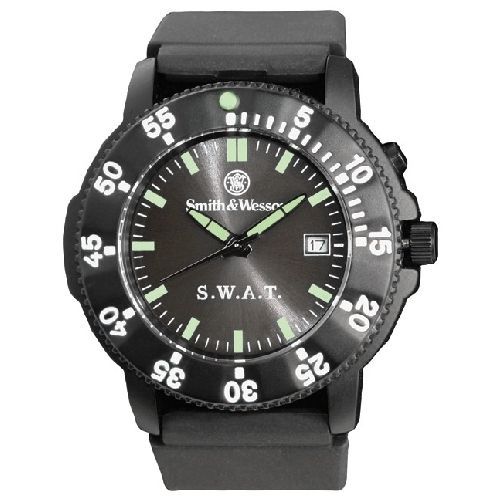 SMITH &amp; WESSON SWAT Watch - Back Glow, Rubber Band CC-SWW-45