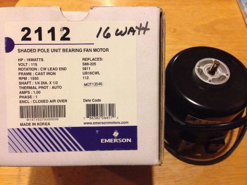 Emerson 2111 shaded pole unit bearing fan motor 16w 115v for sale