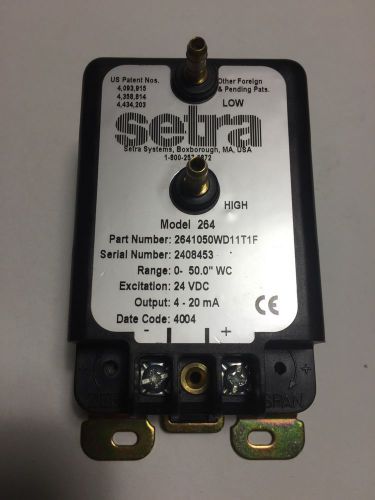 NEW Setra Low Differential Pressure Tranducer HVAC 0-50&#034; WC Model 264