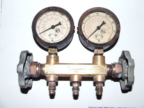 Kerotest freon pressure gauge~steampunk~brass regulator~12 r 22 hvac charge~a/c for sale