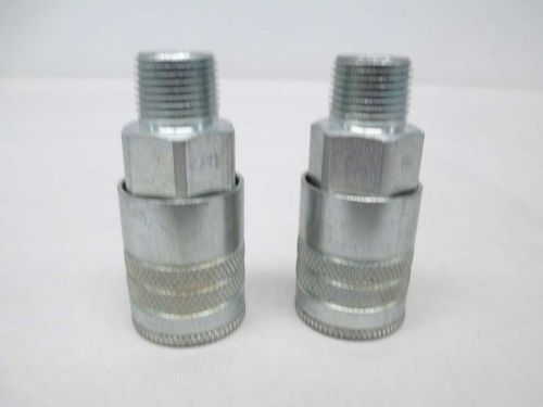 LOT 2 NEW PARKER 3/8IN NPT QUICK DISCONNECT HYDRAULIC FITTING D376113