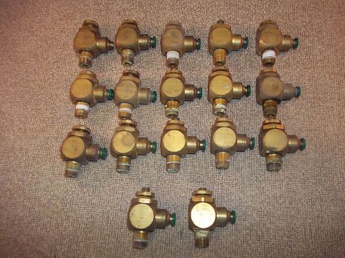 LOT OF 17 PARKER SCHRADER BELLOWS CB5 1/4&#034; NPT FLOW CONTROL FITTINGS