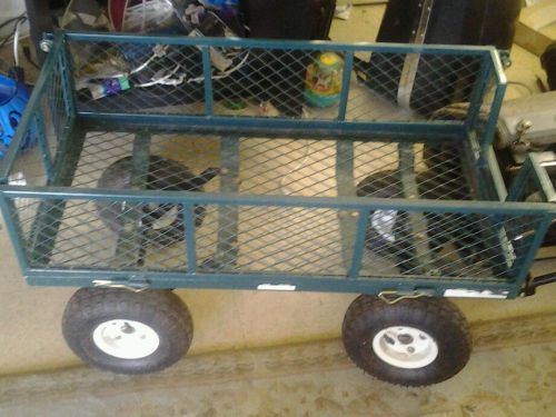 Steel utility cart yard work garden heavy duty easy pull wagon removable sides for sale