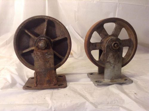 Industrial style cart caster wheels pair for sale