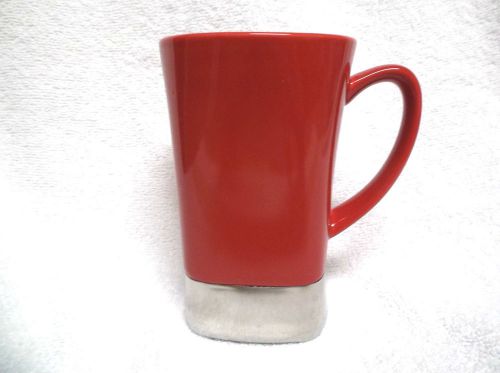 Sovrano Red Coffee mug with stainless steel bottom 5 x 3