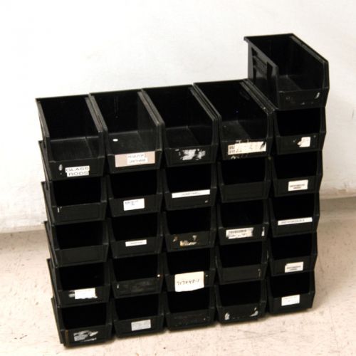 (26) Akro Mils 30-230 Black Storage/Stackable Bins 10-7/8&#034;L x 5-1/2&#034;W x 5&#034;H