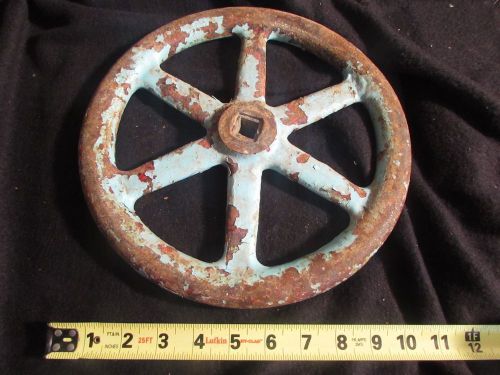 Old antique industrial steampunk cast iron  shut off wheel 11&#034; valve handle for sale