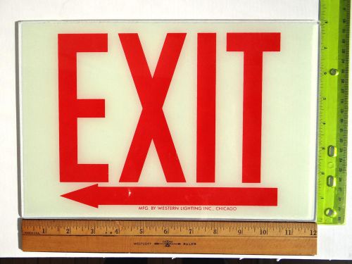 Exit Sign Replacement Glass Sz. 12&#034; x 8&#034;  left arrow