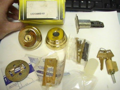 U.S. LOCK US 1680D SERIES HEAVY DUTY DOUBLE CYLINDER DEADLOCK DEADBOLT POL BRASS