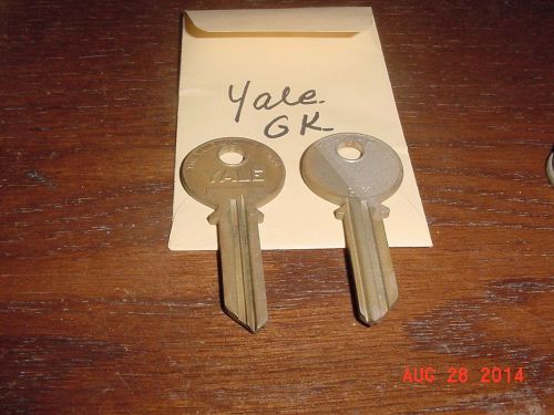 2 vintage key blanks original yale  &#034; gk &#034; keyway locksmith nos uncut for sale