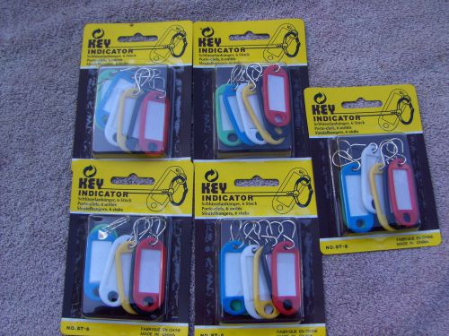 Lot of 30 (5x6)  Key ID Labels Tags. 6 DIFFERENT COLORS . FREE SIPPING