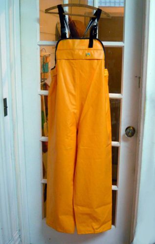 YELLOW SAFETY PVC BIB OVERALLS Large 27&#034; Inseam Preowned VG