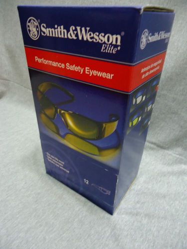 12 pair smith &amp; wesson elite 21303 black safety glasses smoke anti-fog lens  1cs for sale