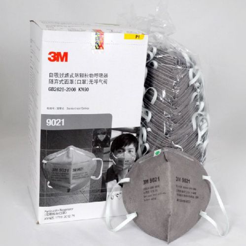 50pcs/box 3m9021 ear wearing type anti-dust mask respirator pm2.5 haze mask for sale