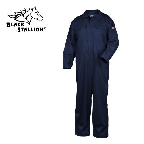Black stallion truguard 300 nfpa 2112 fr high-quality coveralls navy - 4x for sale