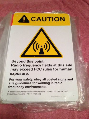 Old Metal Sign Warning FCC Radio Frequency