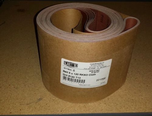 Lot of 6 uneeda sanding belts 120 grit 6&#034; x 120&#034; new for sale
