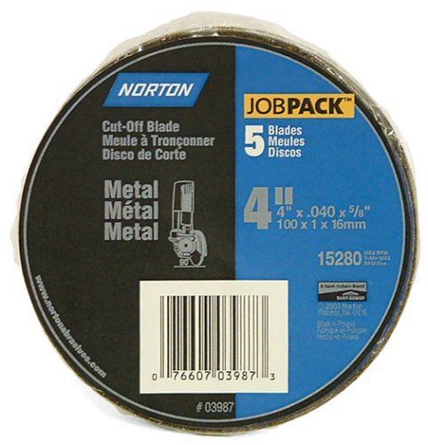 NEW Norton 3987 4-Inch x .040 x 5/8-Inch Cut Off Wheel (Pack of 5)