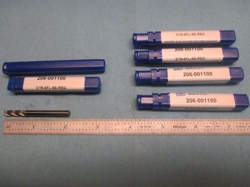 5PCS 3/16 DIA USA MADE 4 FLUTE SINGLE END CARBIDE END MILL 5/8  L.O.C. MILL