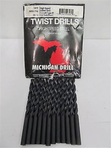 Michigan drill, 300sb-17/64, 17/64&#034; type b, hss, aircraft jobber drill bits 12ea for sale