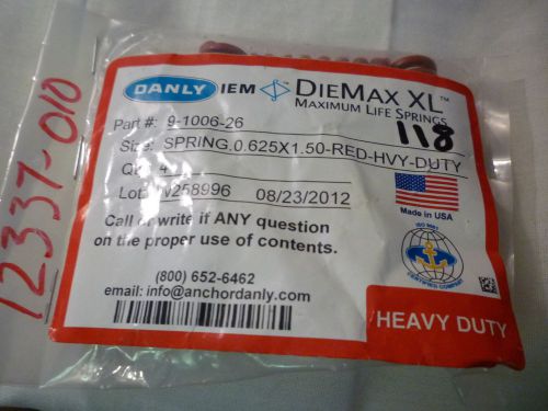 118) NEW DANLY IEM DIEMAX XL 9-1006-26 SPRING.0.0625X1.50-RED-HVY-DUTY LOT OF