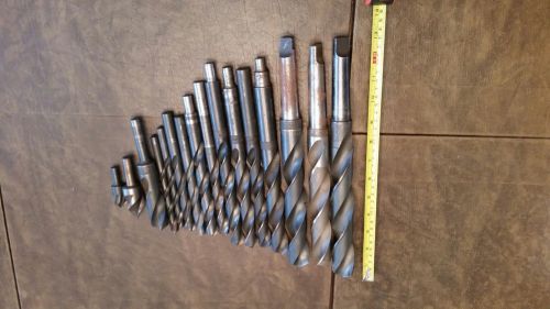 LARGE MORSE TAPER DRILL BIT LOT FULL LISTING BELOW METALWORKER VINTAGE RARE