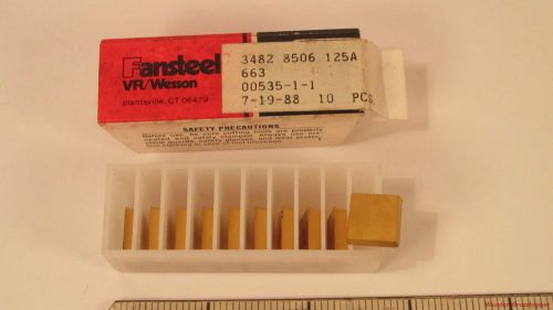 Fansteel Indexable Inserts 1/2 in Square 663 3482 8506 125A New O/S Box 10 Gold