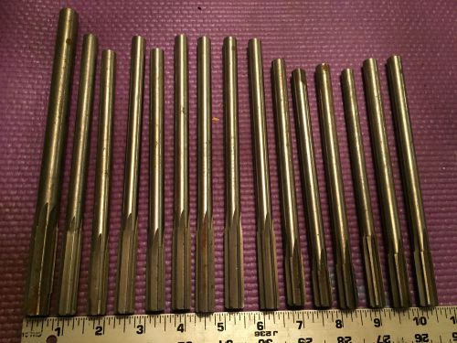 MACHINIST LATHE TOOLS NICE LOT OF 15 REAMERS