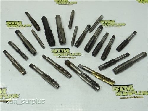NICE LOT OF 21 HSS HAND TAPS 5/16&#034; -18 TO 3/4&#034; -10NC CLEVELAND