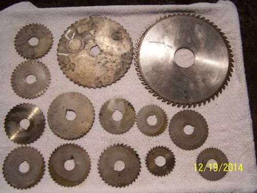 LOT OF 14 MILLING SLITTING CUTTERS AND SIDE &amp; FACE CUTTERS