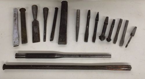Lot of 16 Mixed Vintage.... Nail Set Punches, Socket Chisels Etc.