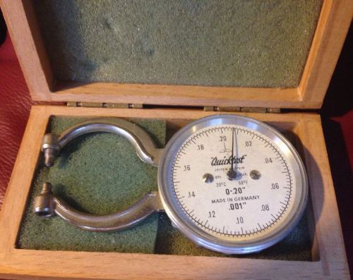 QUICKTEST 20 C - 68 F DIAL CALIPER - MADE IN GERMANY with wooden box
