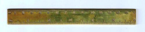 solid brass 6 &#034; ruler with metric