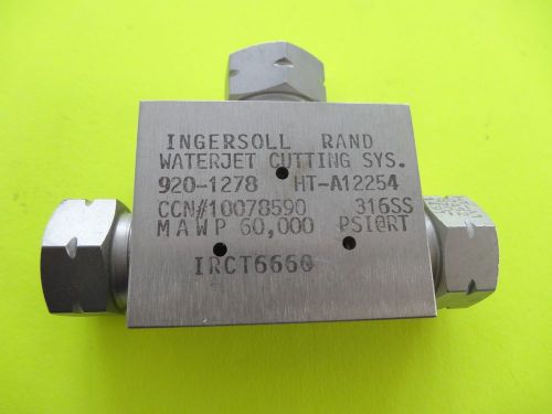 Ingersoll rand 60,000psi water jet cutting system valve ccn #10078590 for sale